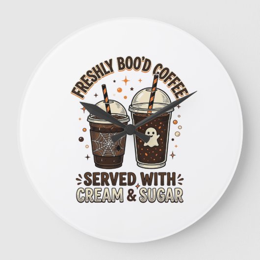 Verse Koffie Halloween Geest Beker Grote Klok (Voorkant)