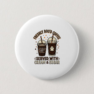 Verse Koffie Halloween Geest Beker Ronde Button 5,7 Cm