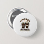 Verse Koffie Halloween Geest Beker Ronde Button 5,7 Cm (Voorkant /achterkant)