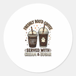 Verse Koffie Halloween Geest Beker Ronde Sticker