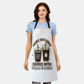 Verse Koffie Halloween Geest Beker Schort (Gedragen)