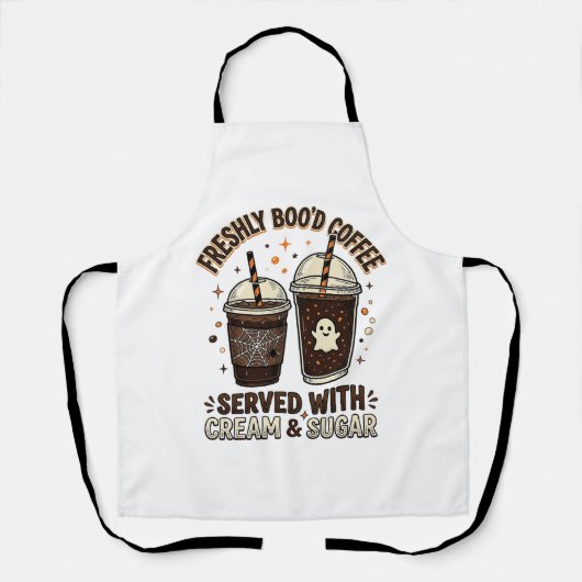 Verse Koffie Halloween Geest Beker Schort (Voorkant)