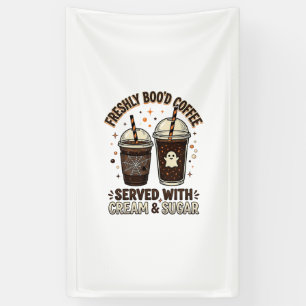 Verse Koffie Halloween Geest Beker Spandoek