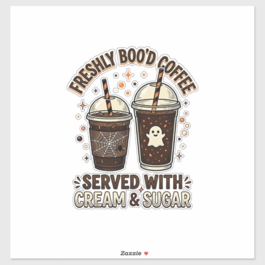Verse Koffie Halloween Geest Beker Sticker (Vel)