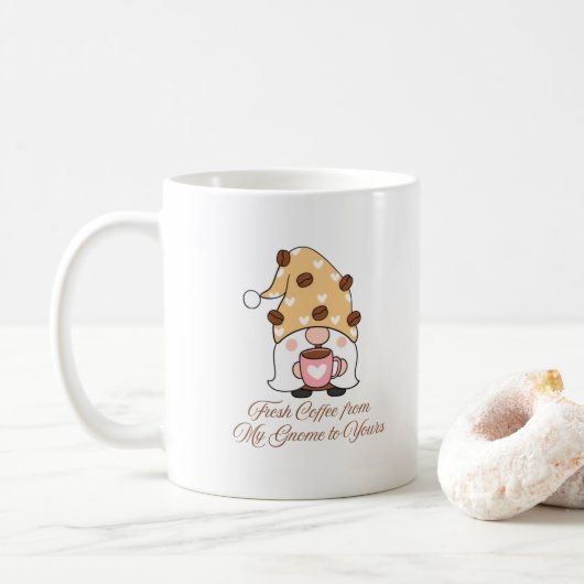 Verse koffie van mijn gnoom naar de jouwe koffiemok (Met donut)