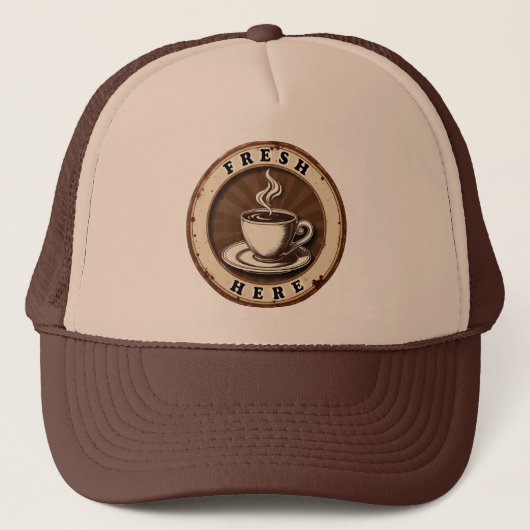 Verse koffie vintage trucker pet (Voorkant)