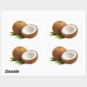 Verse Kokosnoot Met Halve Gesneden Plak Sticker (Vel)