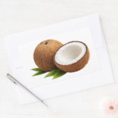 Verse Kokosnoot Met Halve Gesneden Plak Sticker (Envelop)
