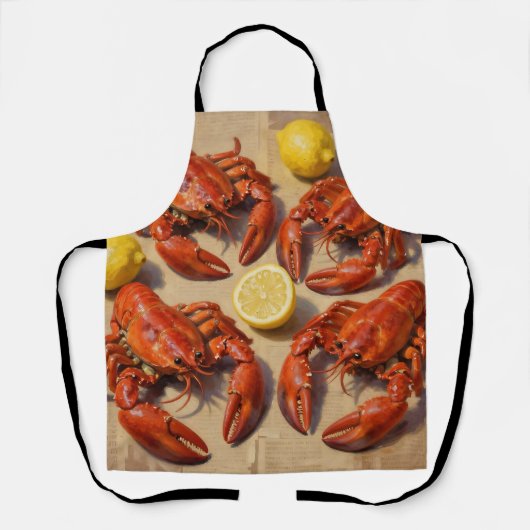 Verse kooklobster Citroen Krant Feestmaal Schort (Voorkant)