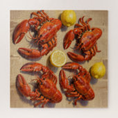 Verse kooklobster citroengazetfeestmaal legpuzzel (Horizontaal)