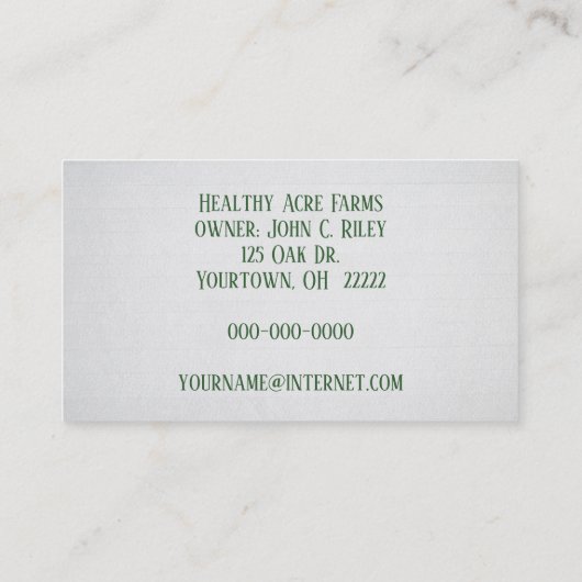 verse kool visitekaartje (Achterkant)