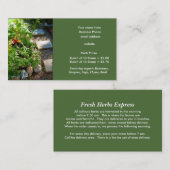 Verse kruiden voor de verkoop van Sjabloon Visitek Visitekaartje (Voorkant / Achterkant)