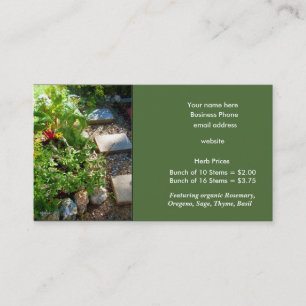 Verse kruiden voor de verkoop van Sjabloon Visitek Visitekaartje