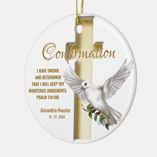 Verse kruisbevestiging dove keramisch ornament (Links)