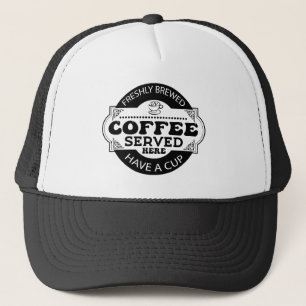 Verse kunst van dagelijks vers gezette koffie trucker pet