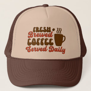 Verse kunst van vers gezette koffie trucker pet