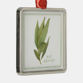 VERSE LAURIERBLADEN Premium vierkant ornament (Rechts)