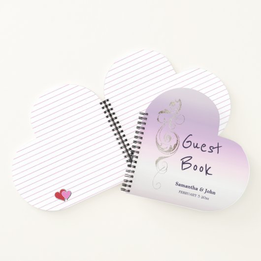 Verse lavendel Bruiloft Gastenboek Notitieboek (Binnen)