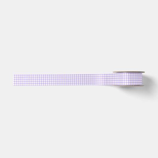 Verse Lavendel Gingham Patroon Satijnen Lint (Voorkant)