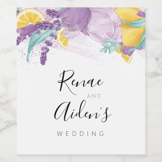 Verse lavendel wijn etiket (Enkel label)