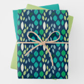 Verse lederen patroon in blauw Blauwgroen en groen Inpakpapier Vel (In situ)