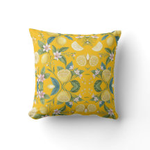 Verse Leemon Bloemige Botanische Patroon 