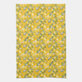 Verse Leemon Bloemige Botanische Patroon Theedoek (Verticaal)