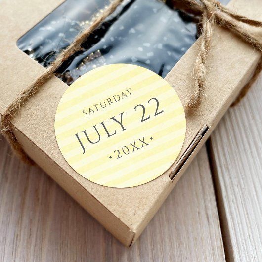 Verse Lemon-kleur en datum Ronde Sticker