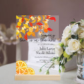 Verse Lemony Liefde Citrus Foliage Bruiloft Acryl Uitnodigingen