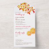 Verse Lemony Liefde Citrus Foliage Bruiloft All In One Uitnodiging (Binnen)