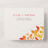 Verse Lemony Liefde Citrus Foliage Bruiloft All In One Uitnodiging (Achterkant)