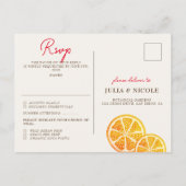 Verse Lemony Liefde Citrus Foliage Bruiloft Briefkaart (Achterkant)