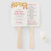 Verse Lemony Liefde Citrus Foliage Bruiloft Handwaaier (Voorkant en achterkant)