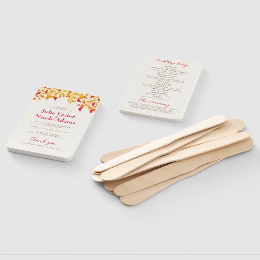 Verse Lemony Liefde Citrus Foliage Bruiloft Handwaaier (Niet-gemonteerd)