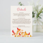 Verse Lemony Liefde Citrus Foliage Bruiloft Informatiekaartje (Staand voorkant)