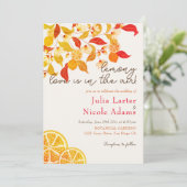 Verse Lemony Liefde Citrus Foliage Bruiloft Kaart (Staand voorkant)