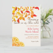 Verse Lemony Liefde Citrus Foliage Bruiloft Kaart (Staand voorkant)