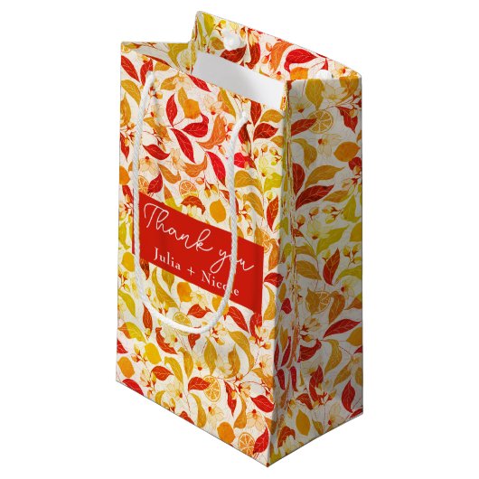 Verse Lemony Liefde Citrus Foliage Bruiloft Klein Cadeauzakje (Voorkant Gekanteld)