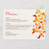 Verse Lemony Liefde Citrus Foliage Bruiloft Menu (Voorkant)