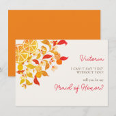 Verse Lemony Liefde Citrus Foliage Bruiloft Menu (Voorkant / Achterkant)