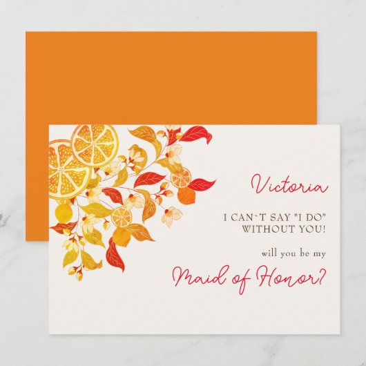 Verse Lemony Liefde Citrus Foliage Bruiloft Menu (Voorkant / Achterkant)