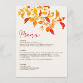 Verse Lemony Liefde Citrus Foliage Bruiloft Menu (Voorkant)