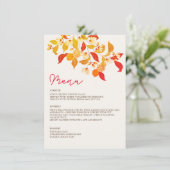 Verse Lemony Liefde Citrus Foliage Bruiloft Menu (Staand voorkant)