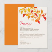 Verse Lemony Liefde Citrus Foliage Bruiloft Menu (Voorkant / Achterkant)