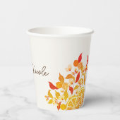 Verse Lemony Liefde Citrus Foliage Bruiloft Papieren Bekers (Achterkant)
