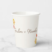 Verse Lemony Liefde Citrus Foliage Bruiloft Papieren Bekers (Links)