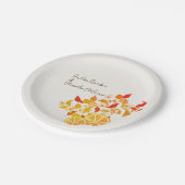 Verse Lemony Liefde Citrus Foliage Bruiloft Papieren Bordje (Gekanteld)