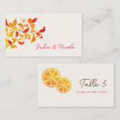 Verse Lemony Liefde Citrus Foliage Bruiloft Plaatskaartje (Voorkant / Achterkant)