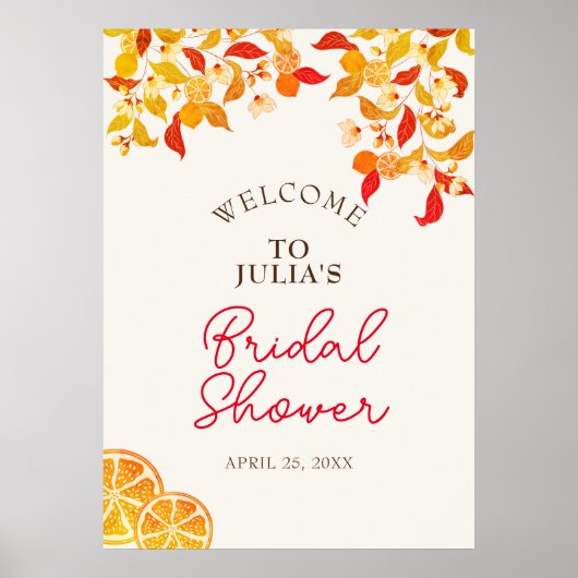 Verse Lemony Liefde Citrus Foliage Bruiloft Poster (Voorkant)