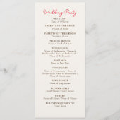 Verse Lemony Liefde Citrus Foliage Bruiloft Programmakaart (Achterkant)